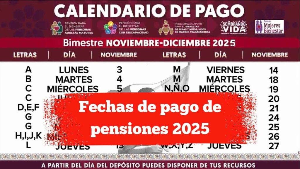Fechas de pago de pensiones 2025: guía oficial y requisitos