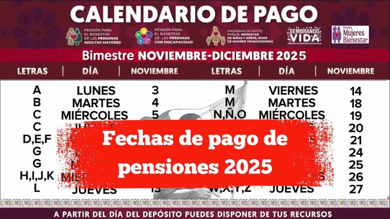 Fechas de pago de pensiones 2025: guía oficial y requisitos