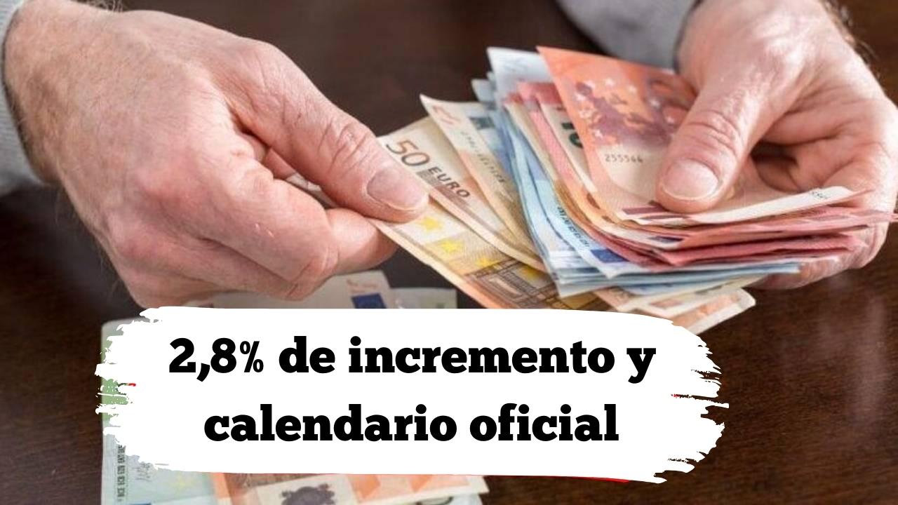Pensiones contributivas: subida del 2,8% en 2025 y pagos oficiales